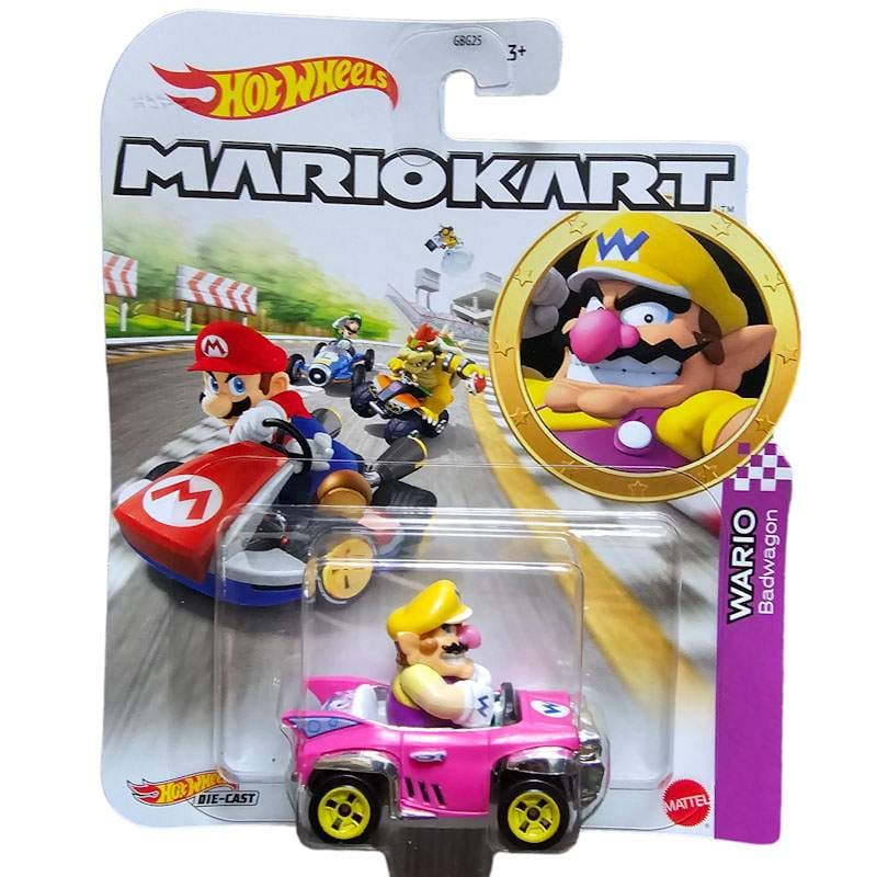 Hot Wheels Mario Kart Wario Badwagon Toni Diecast Cars 