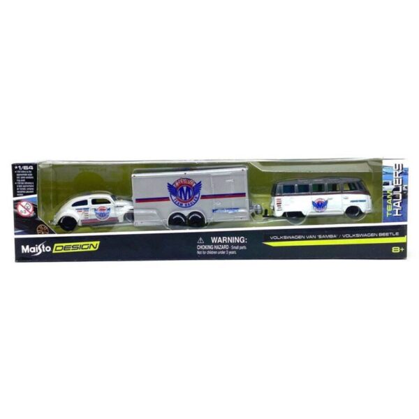 Volkswagen Van 'Samba' met Trailer & Volkswagen Beetle
