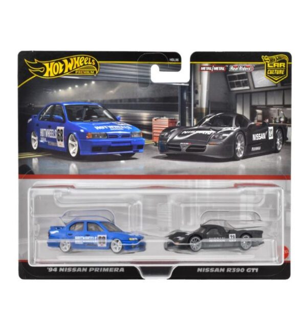 Hot Wheels Premium Nissan R390 GT1 & 1994 Nissan Primera 2-Pack