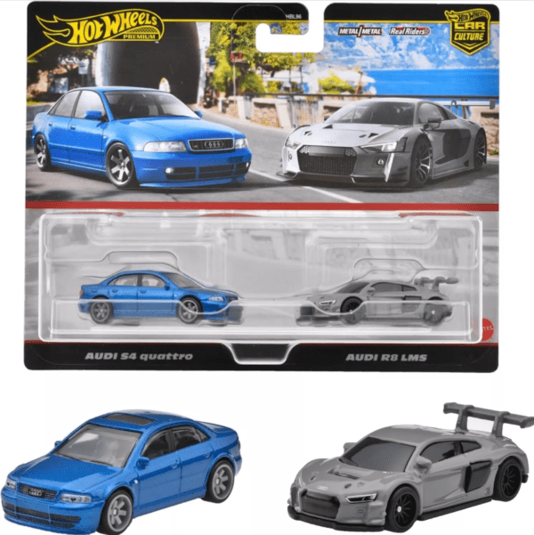 Hot Wheels Premium Car Culture 2 Pack Audi S4 Quattro & Audi R8 LMS