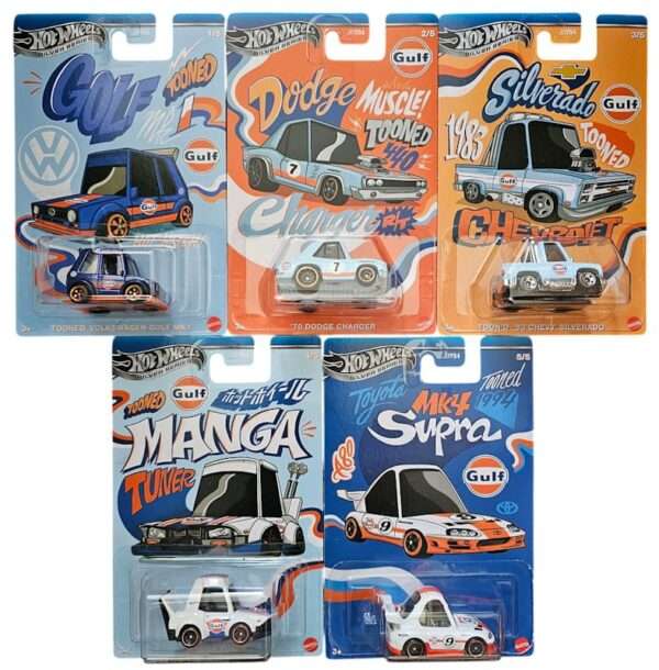Hot Wheels 2025 Silver Series Gulf Tooned Set 5 Pack