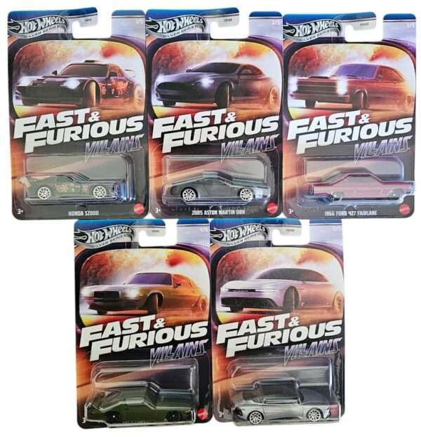 Hot Wheels Fast & Furious Villains 5-Pack  –  Iconische Schurkenauto's
